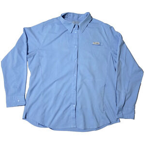Columbia PFG Silver Ridge Lite Long Sleeve Shirt Women’s XL Blue Fishing Hiking
